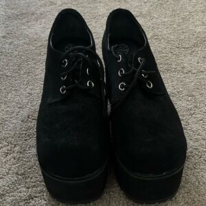 TUK Black NoseBleed Platform Shoes